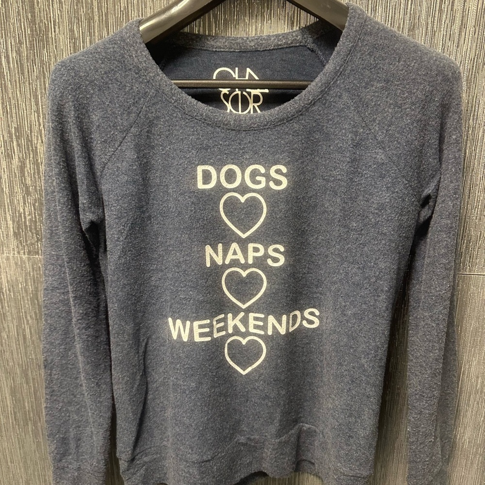 Chaser Blue Cozy Sweatshirt with White Print